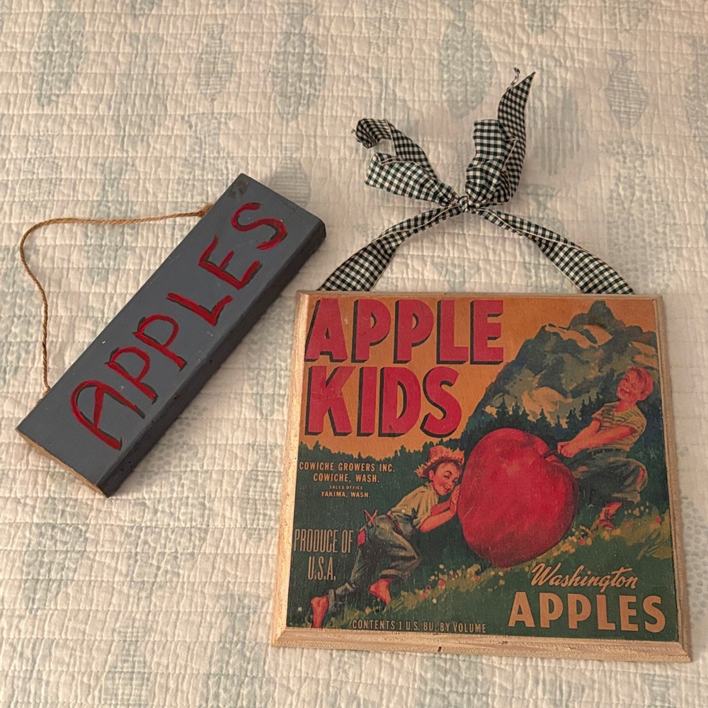 Vintage Apple Wooden Signs